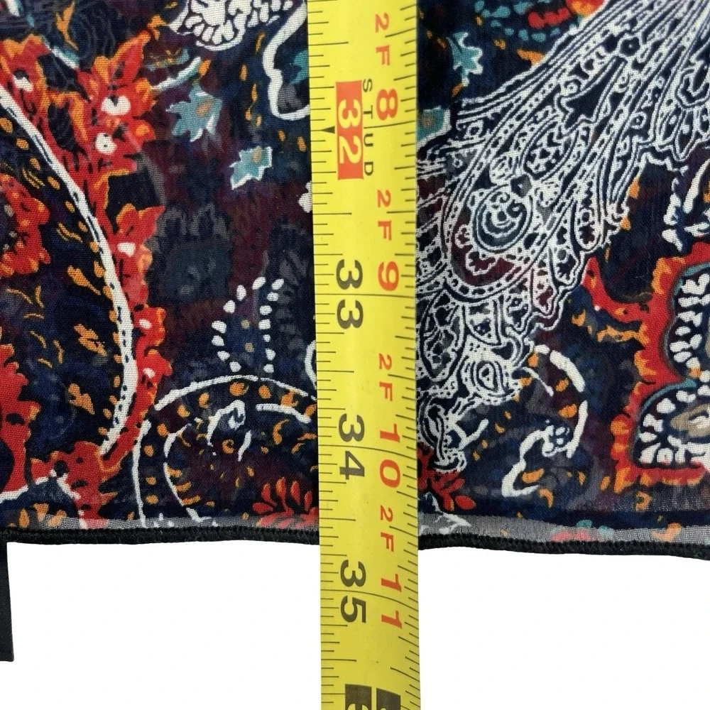 Anthony Paisley Scarf Navy Red Teal Boho Lightweight 70